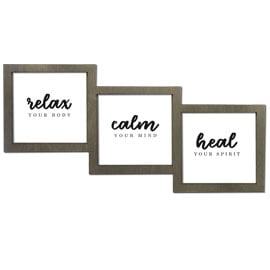 calm - relax - heal - framed canvas set